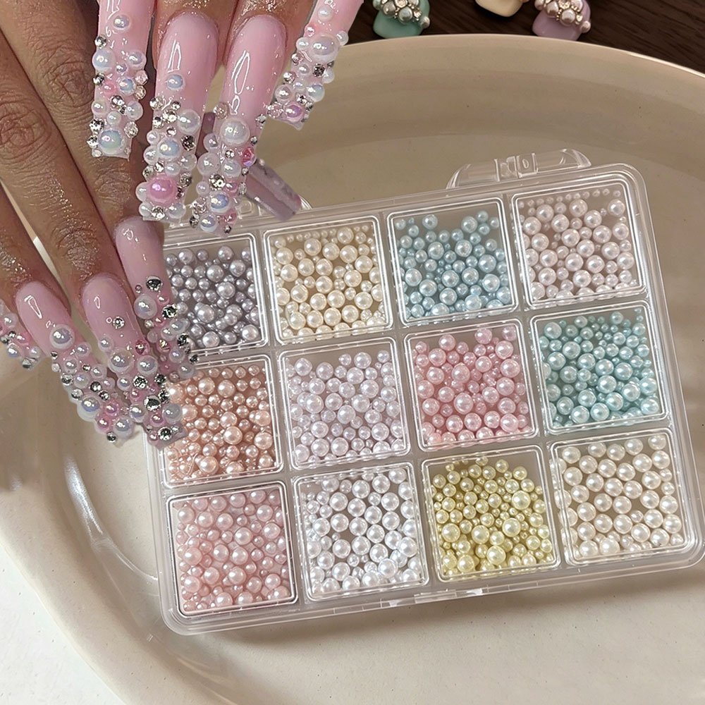 Tech Accessories Box - 12 rejillas de perlas redondas de